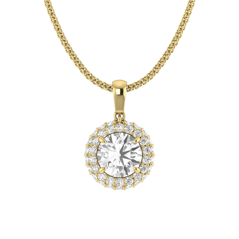 Vintage Solar Diamond Pendant Necklace