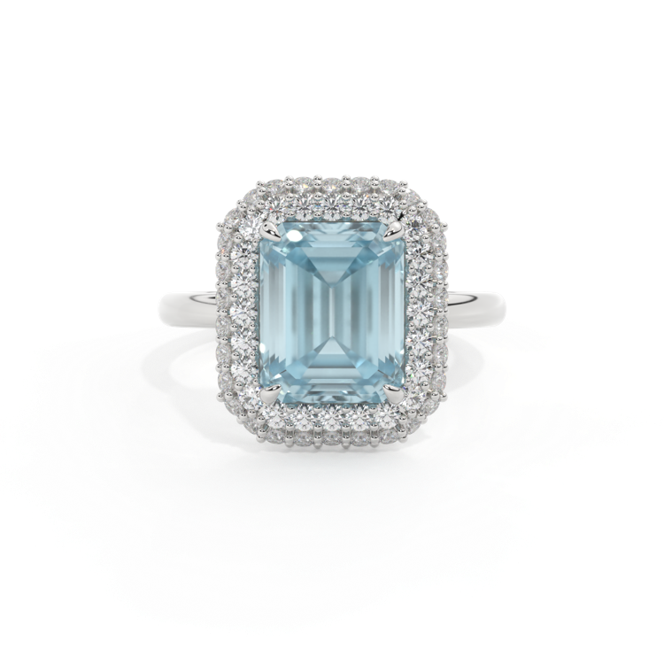 Treasure Box Vintage Emerald Aquamarine Platinum Original