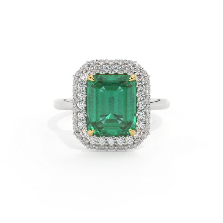 Vintage Emerald Emerald Platinum Ring