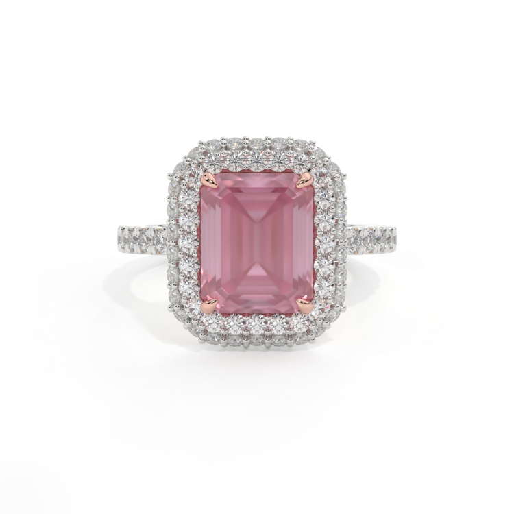Treasure Box Vintage Emerald Pink Sapphire Platinum Original
