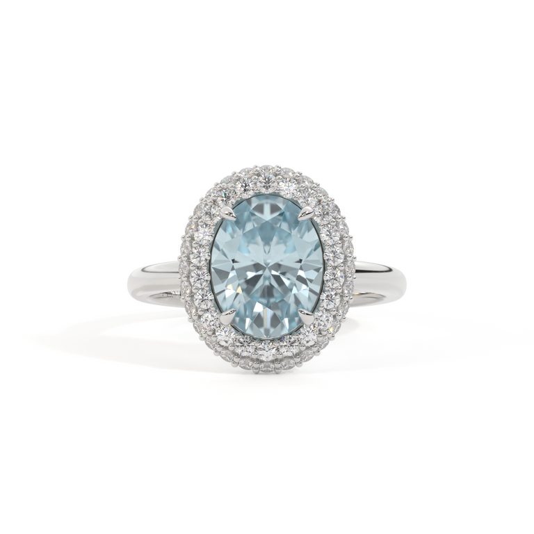 Treasure Box Vintage Oval Aquamarine Platinum Bigger