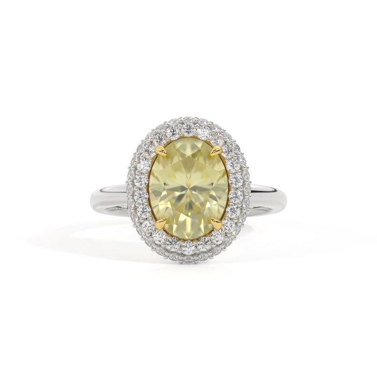 Vintage Oval Yellow Sapphire Platinum Ring