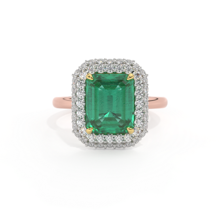 Vintage Emerald Emerald 18K Rose Gold Ring