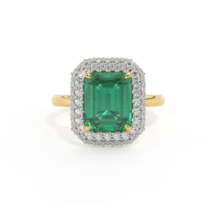Vintage Emerald Emerald 18K Yellow Gold Ring