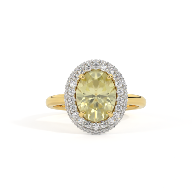 Vintage Oval Yellow Sapphire 18K Yellow Gold Ring