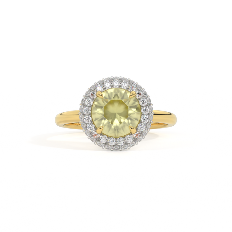Vintage Round Yellow Sapphire 18K Yellow Gold Ring