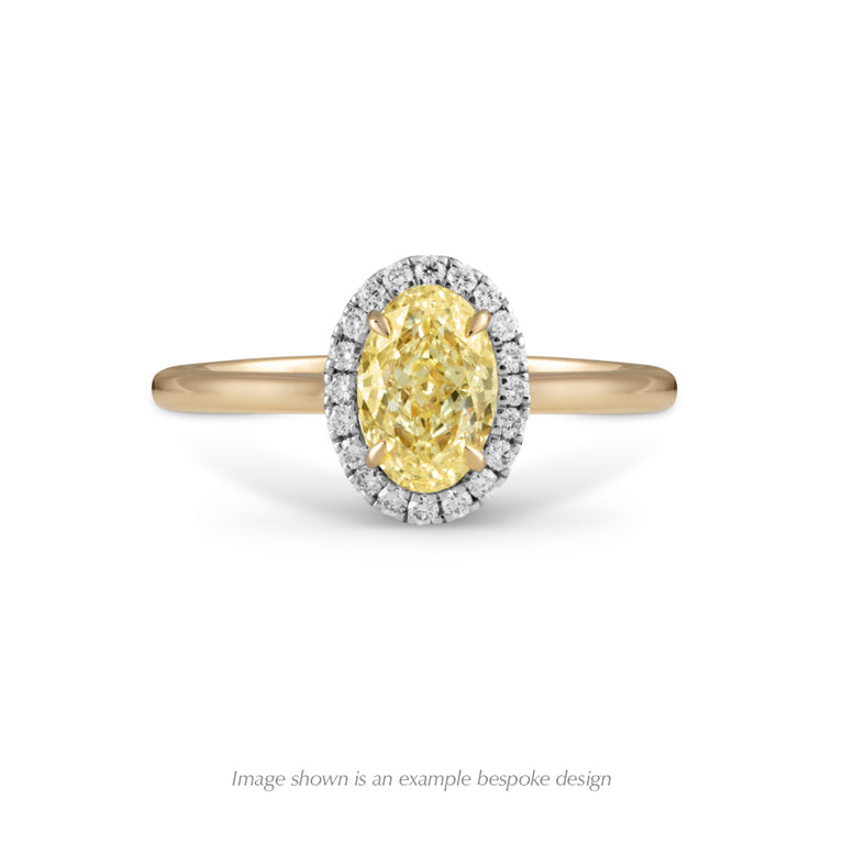 Garland Round Yellow Solar Diamond Platinum Ring