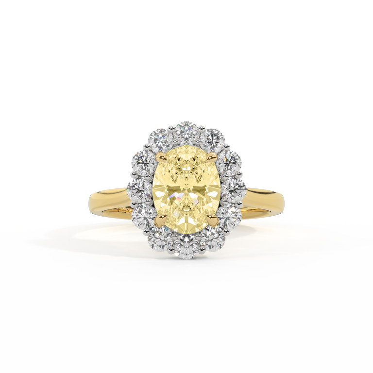 Yellow Lab Grown Diamond Mayfair Oval Cut Diamond 18k Yellow Gold Ring