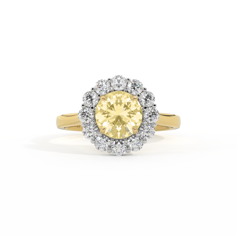 Yellow Lab Grown Diamond Mayfair Round Cut Diamond 18k Yellow Gold Ring