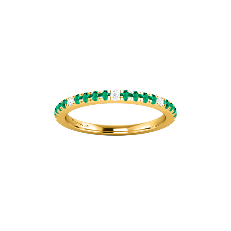 Treasure Box Eternity Emerald 18K Yellow Gold Ring