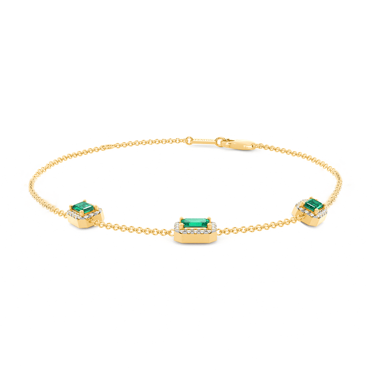 Treasure Box Garland Emerald Bracelet 18K Yellow Gold