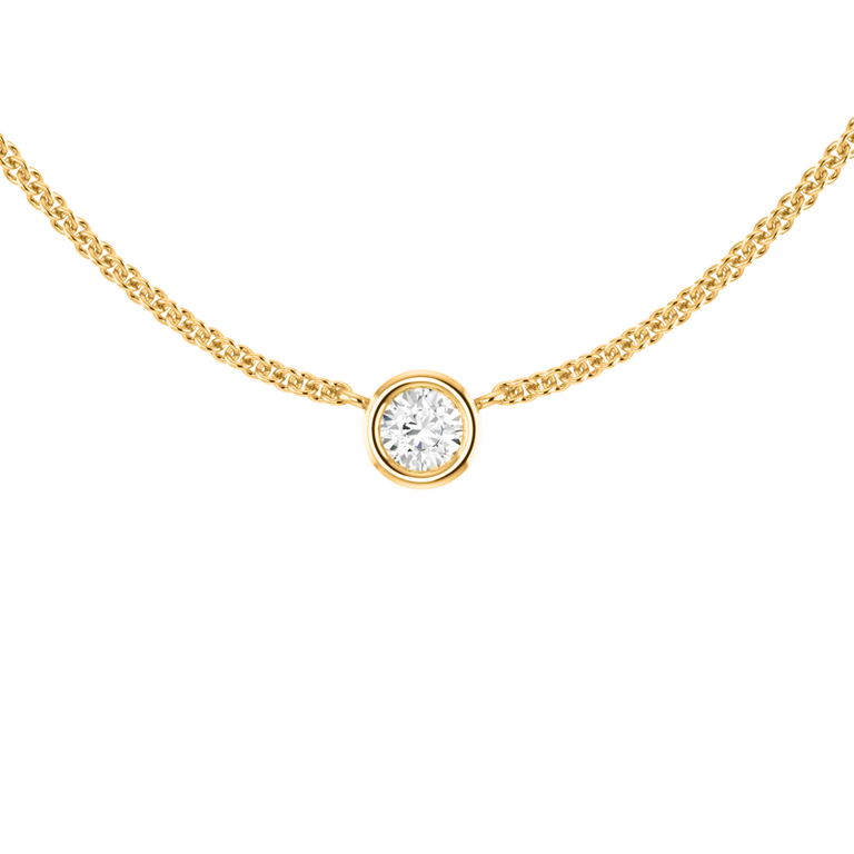 Treasure Box Little Bezel Diamond 18K Yellow Gold Necklace