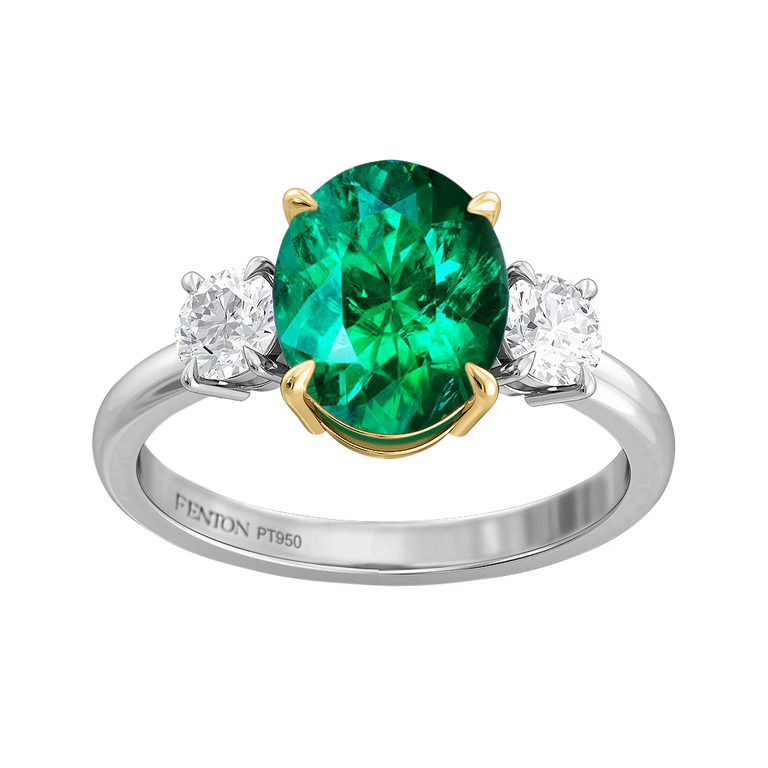 Treasure Box Trilogy Oval Emerald Platinum Big