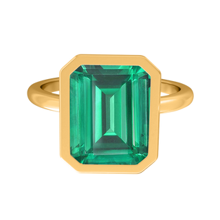 Bezel Emerald Emerald 18K Yellow Gold Ring