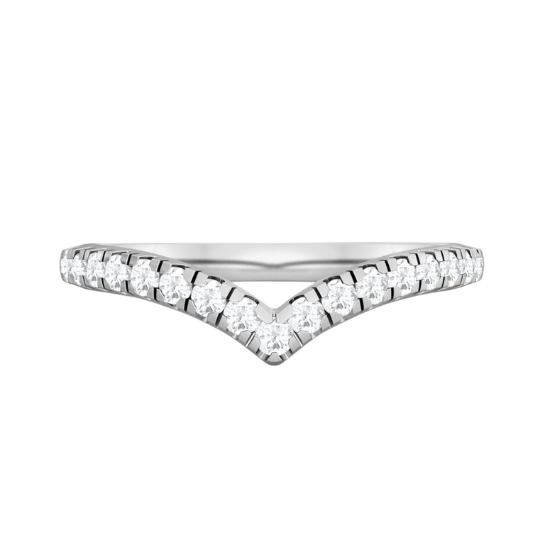 The Chevron, Diamond, 18K White Gold Ring