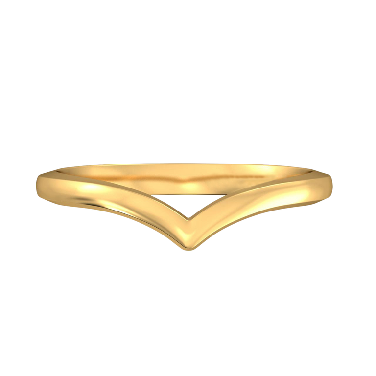 The Chevron, Plain, 18K Yellow Gold Ring