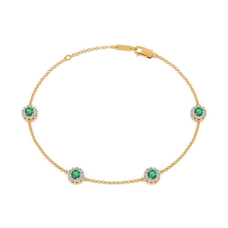 Classic Emerald Halo Bracelet