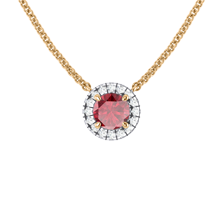 Halo Ruby Necklace