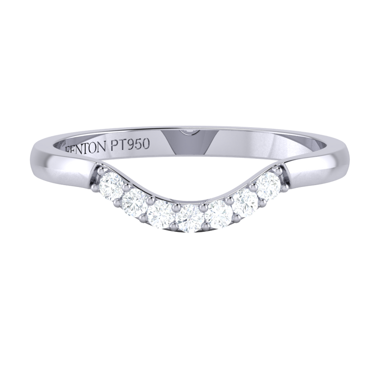 The Curved Band, Diamond, Platinum Ring