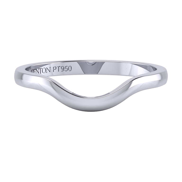 The Curved Band Band, Plain, Platinum Ring