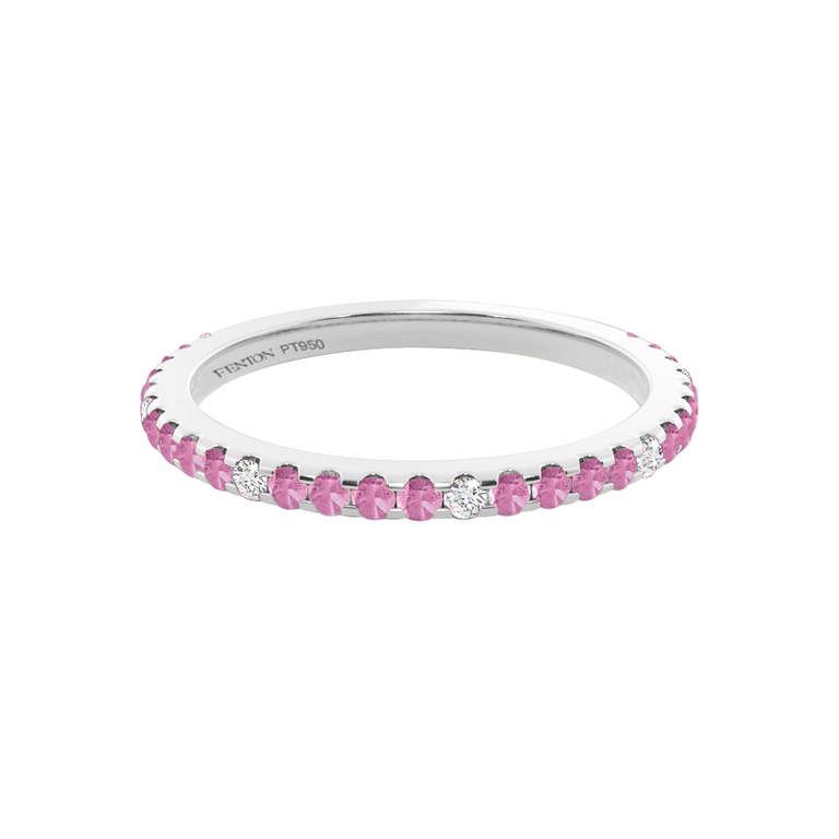 The Eternity, Pink Sapphire, Platinum Ring