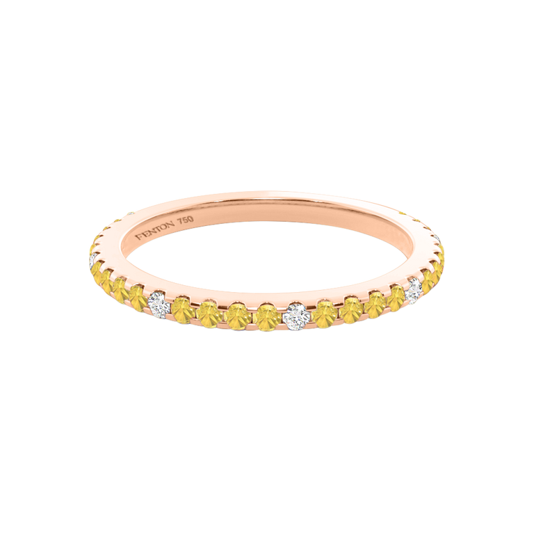 The Eternity, Yellow Sapphire, 18K Rose Gold Ring