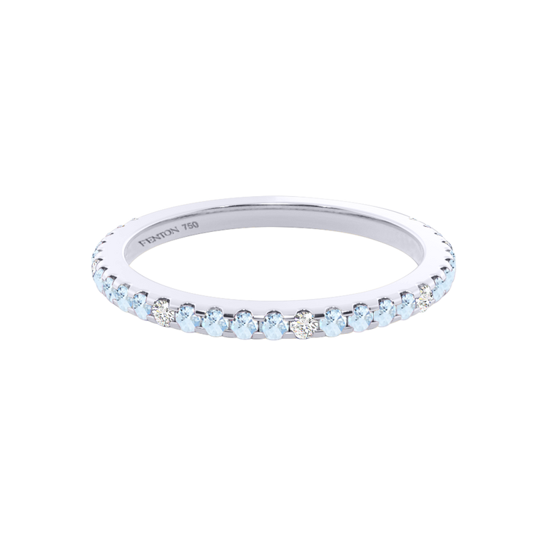 The Eternity, Aquamarine, 18K White Gold Ring