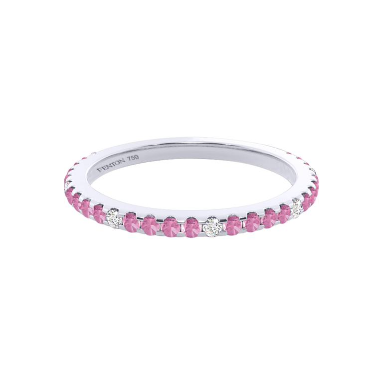 The Eternity, Pink Sapphire, 18K White Gold Ring