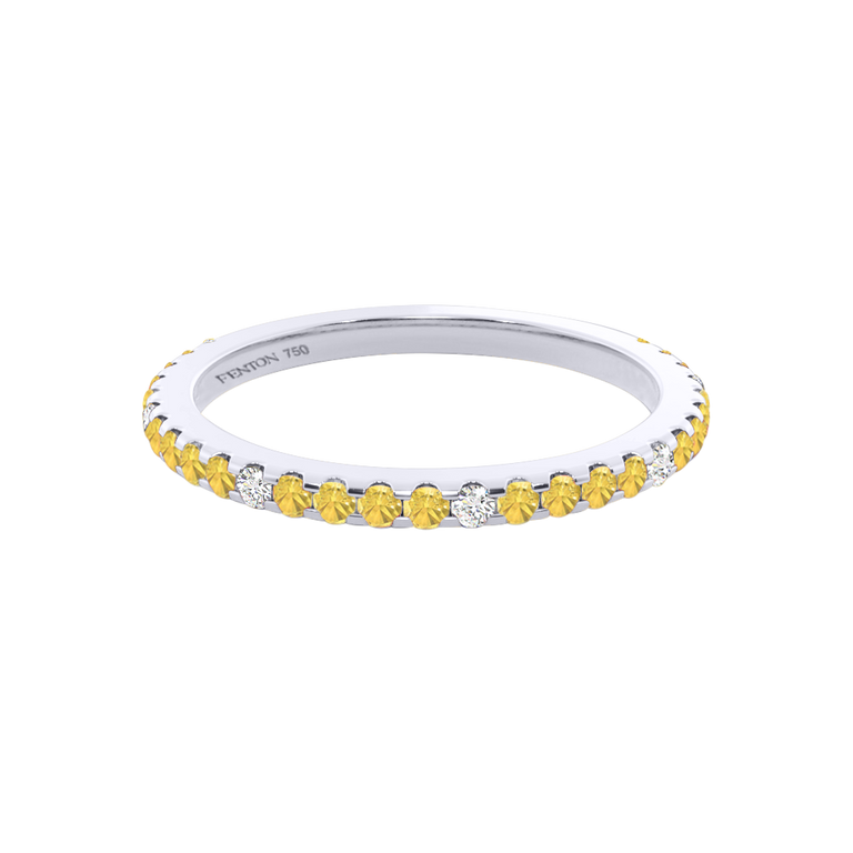 The Eternity, Yellow Sapphire, 18K White Gold Ring