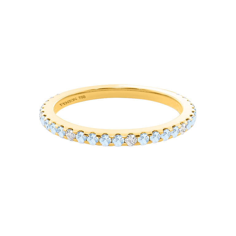 The Eternity, Aquamarine, 18K Yellow Gold Ring