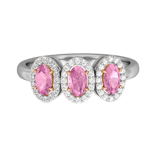 Garland Oval Pink Sapphire Platinum Ring