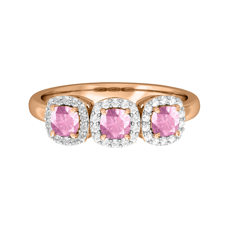 Garland Cushion Pink Sapphire 18K Rose Gold Ring
