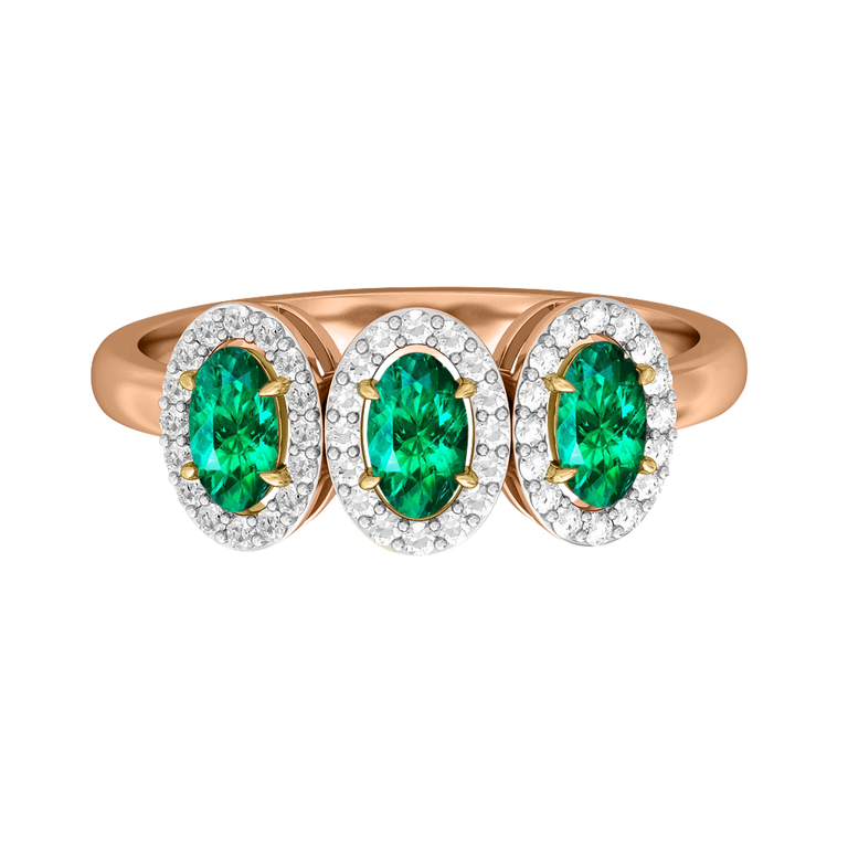 Garland Oval Emerald 18K Rose Gold Ring