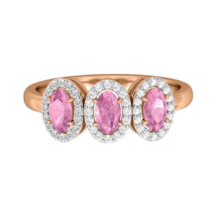 Garland Oval Pink Sapphire 18K Rose Gold Ring