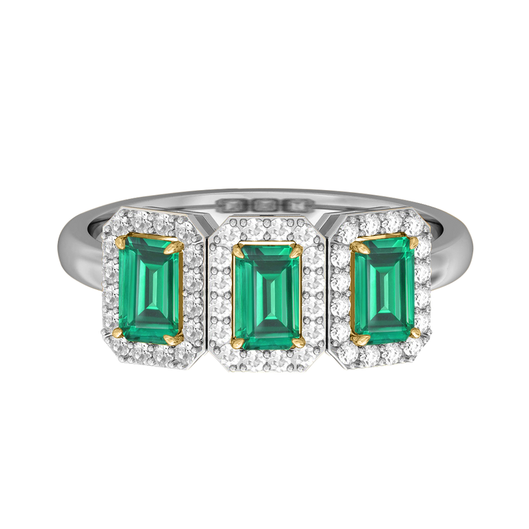Garland Emerald Emerald 18K White Gold Ring