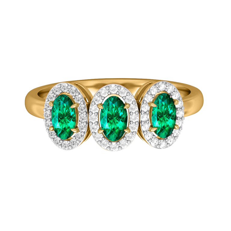 Garland Oval Emerald 18K Yellow Gold Ring