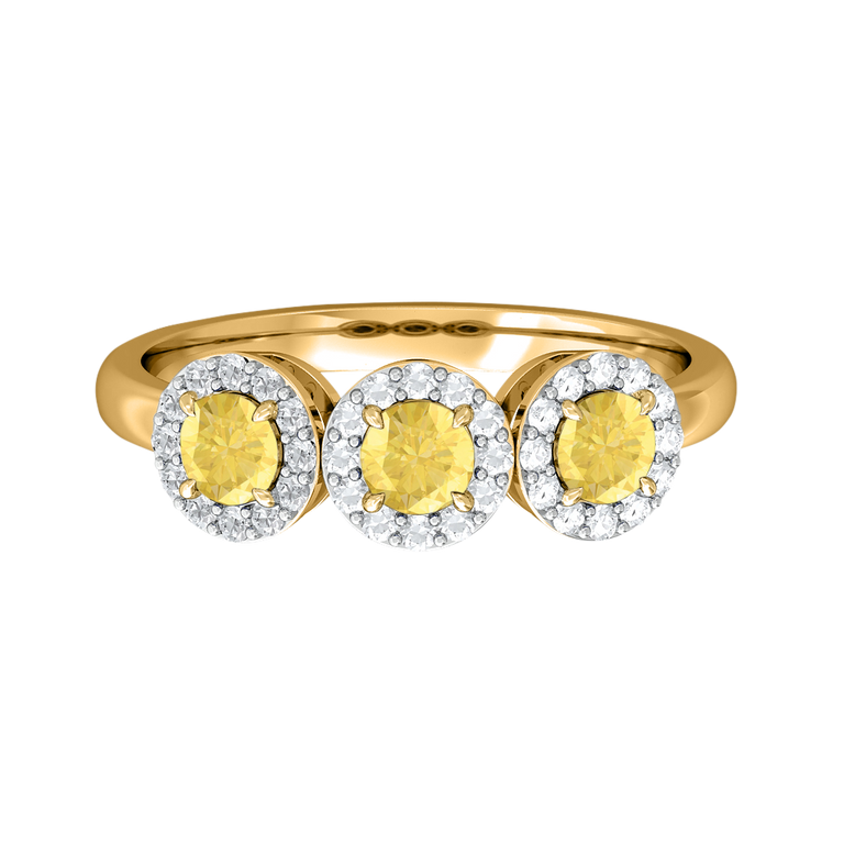Garland Round Yellow Sapphire 18K Yellow Gold Ring