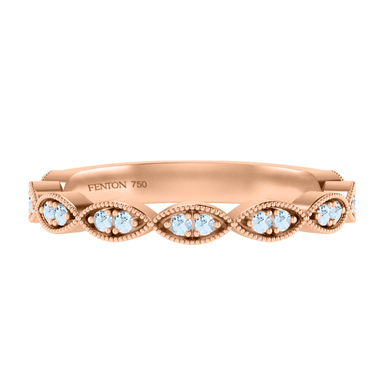 The Laurel, Aquamarine, 18K Rose Gold Ring