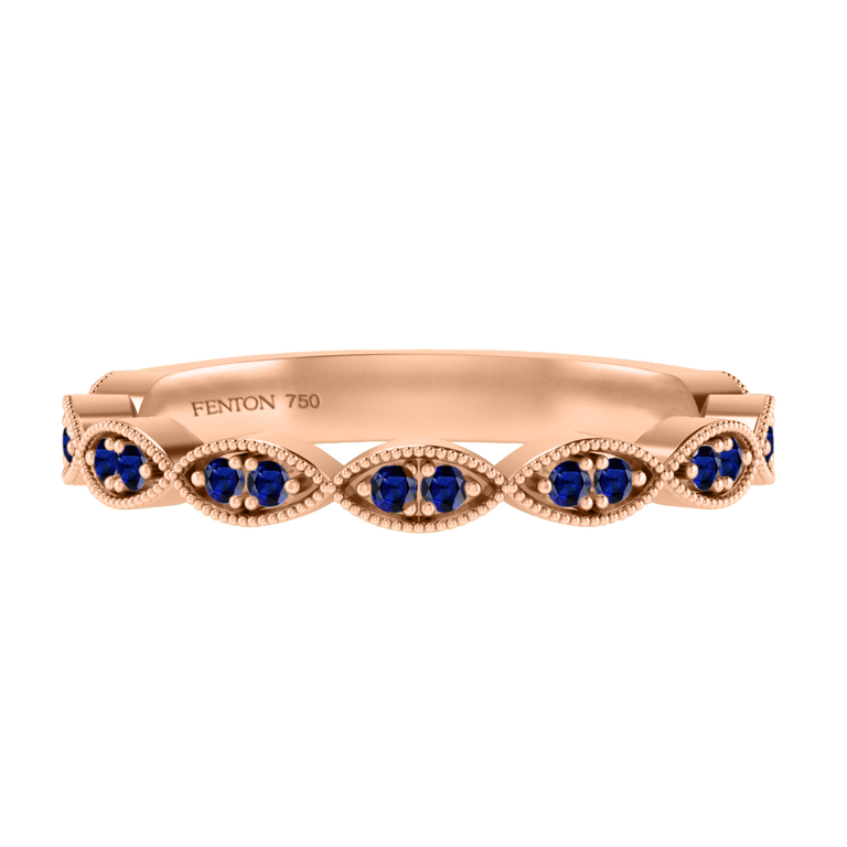 The Laurel, Blue Sapphire, 18K Rose Gold Ring