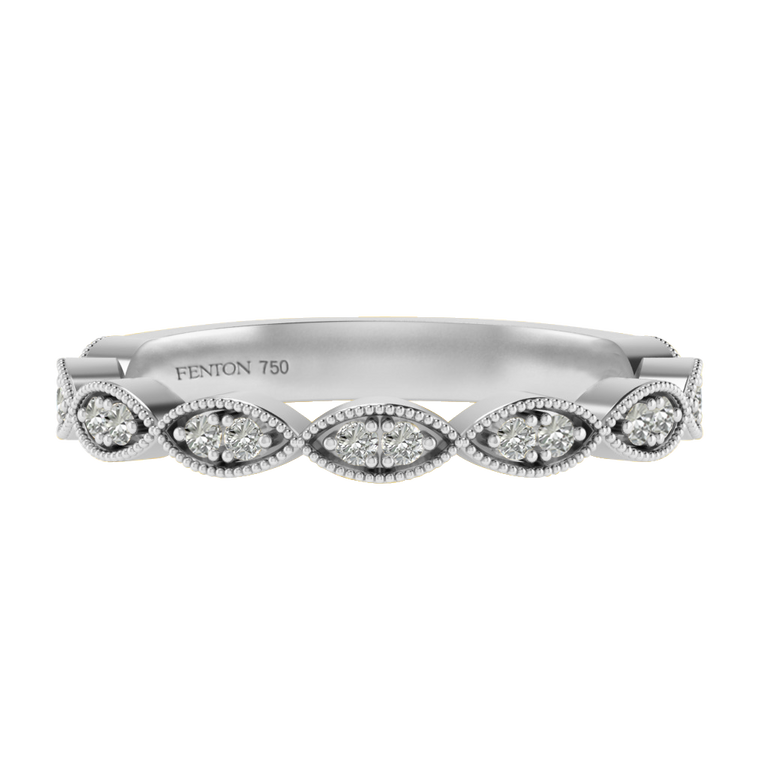 The Laurel, Diamond, 18K White Gold Ring