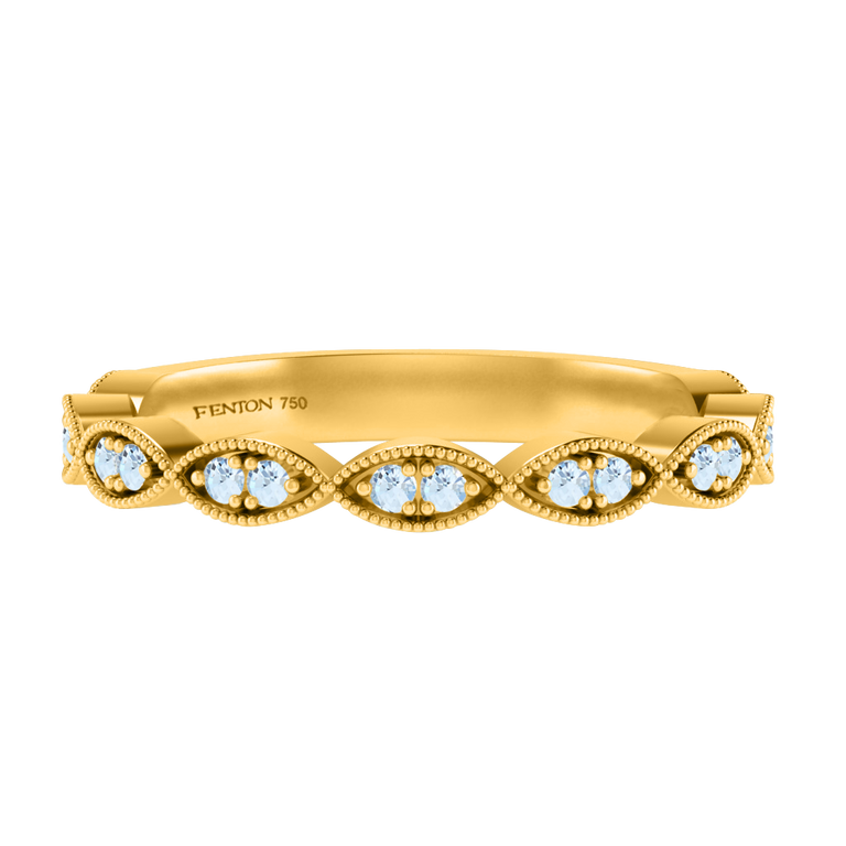 The Laurel, Aquamarine, 18K Yellow Gold Ring