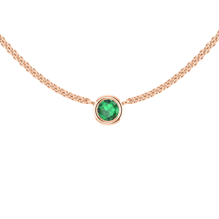 Little Bezel Emerald Necklace