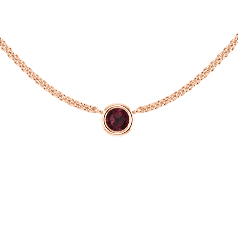 Little Bezel Garnet Necklace
