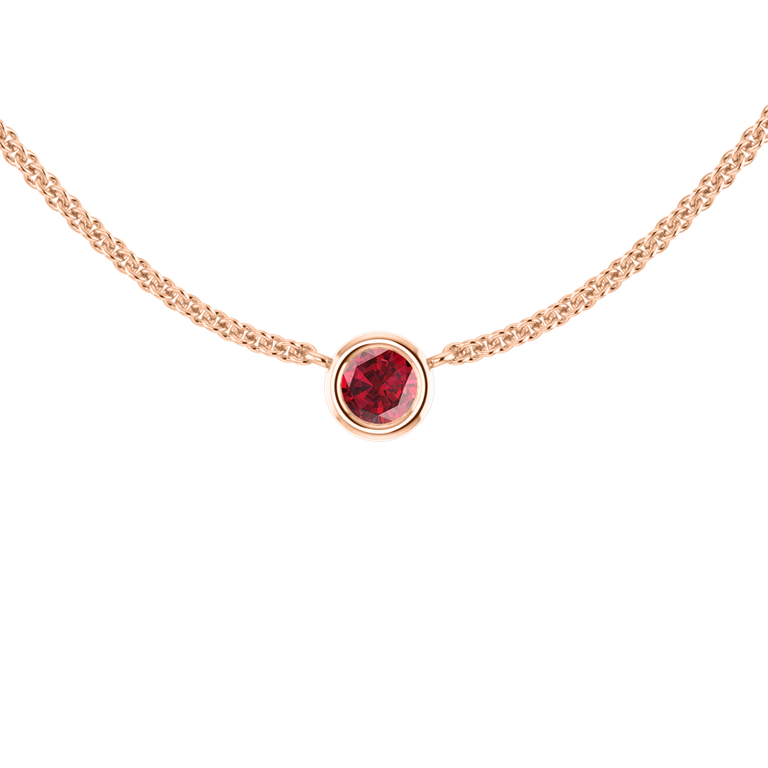 Little Bezel Ruby Necklace