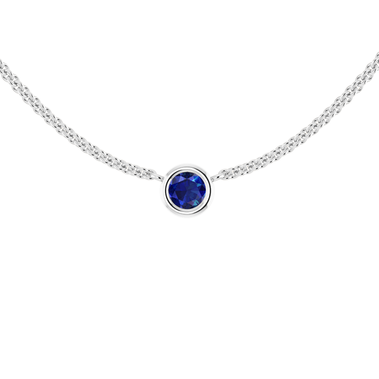 Little Bezel Blue Sapphire Necklace