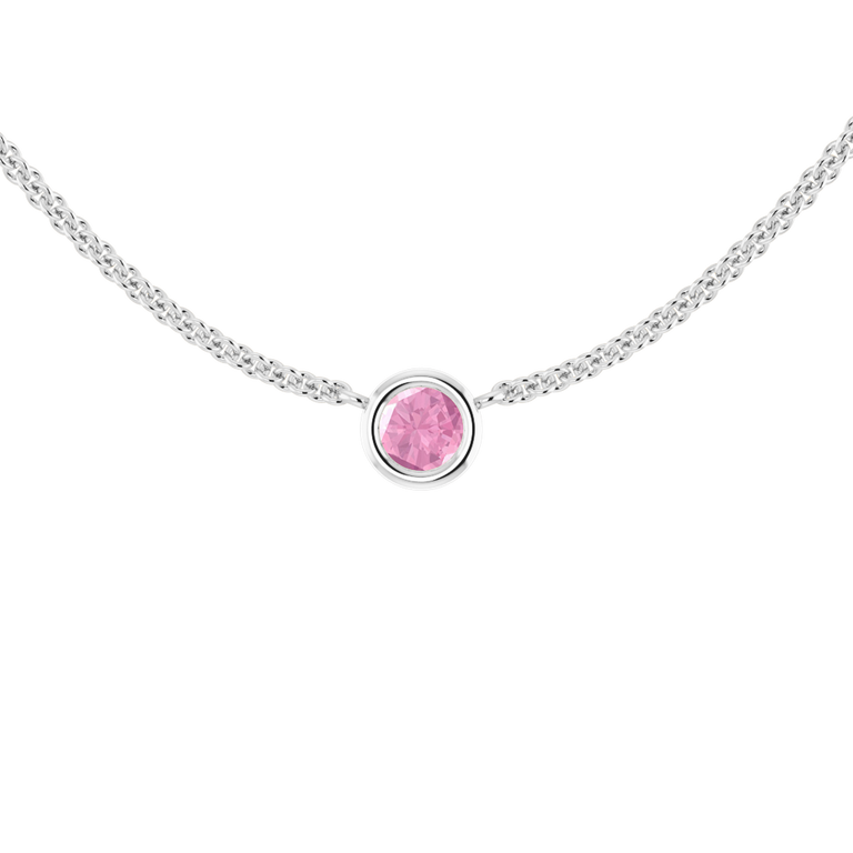 Little Bezel Pink Sapphire Necklace
