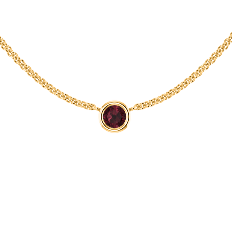 Little Bezel Garnet Necklace