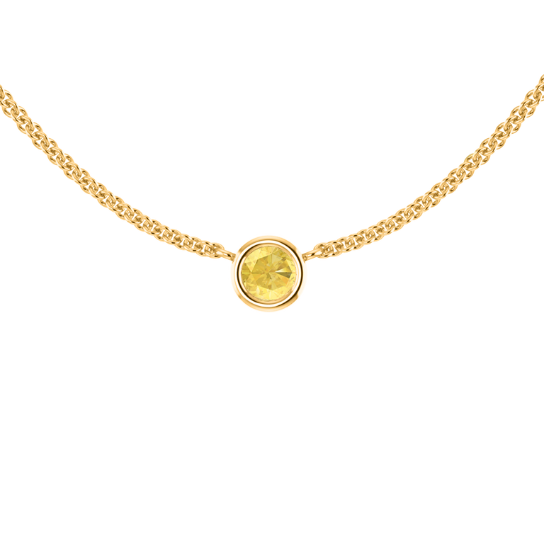 Little Bezel Yellow Sapphire Necklace