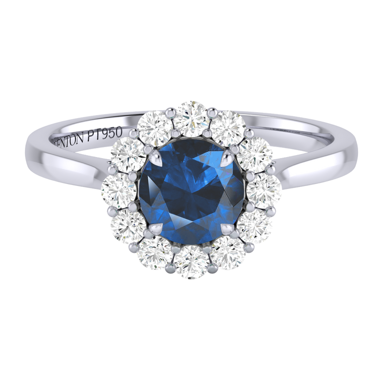 Mayfair Round Blue Sapphire Platinum Ring