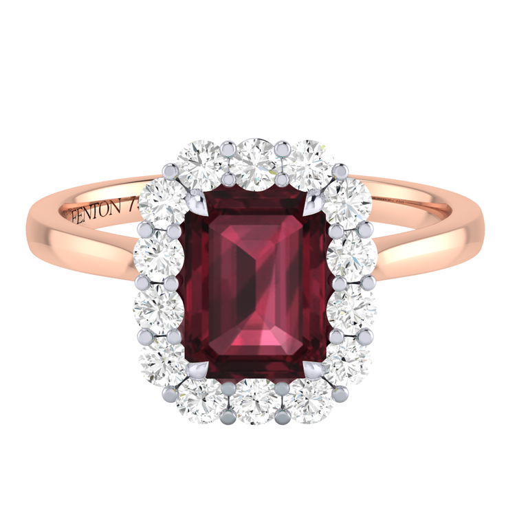Mayfair Emerald Garnet 18K Rose Gold Ring
